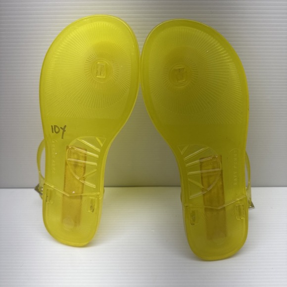 Katy Perry Yellow Lemon Jelly Sandals Womens Size 10 Clear Adjustable Strap - Picture 6 of 8